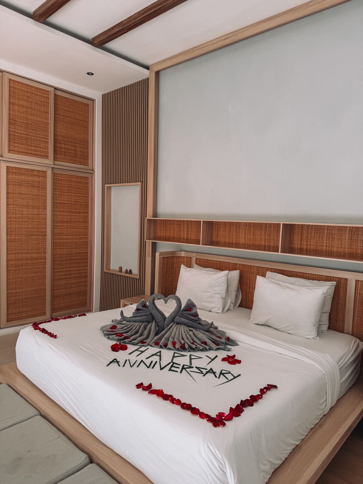 Hotel Room · Anniversary Flower Setup