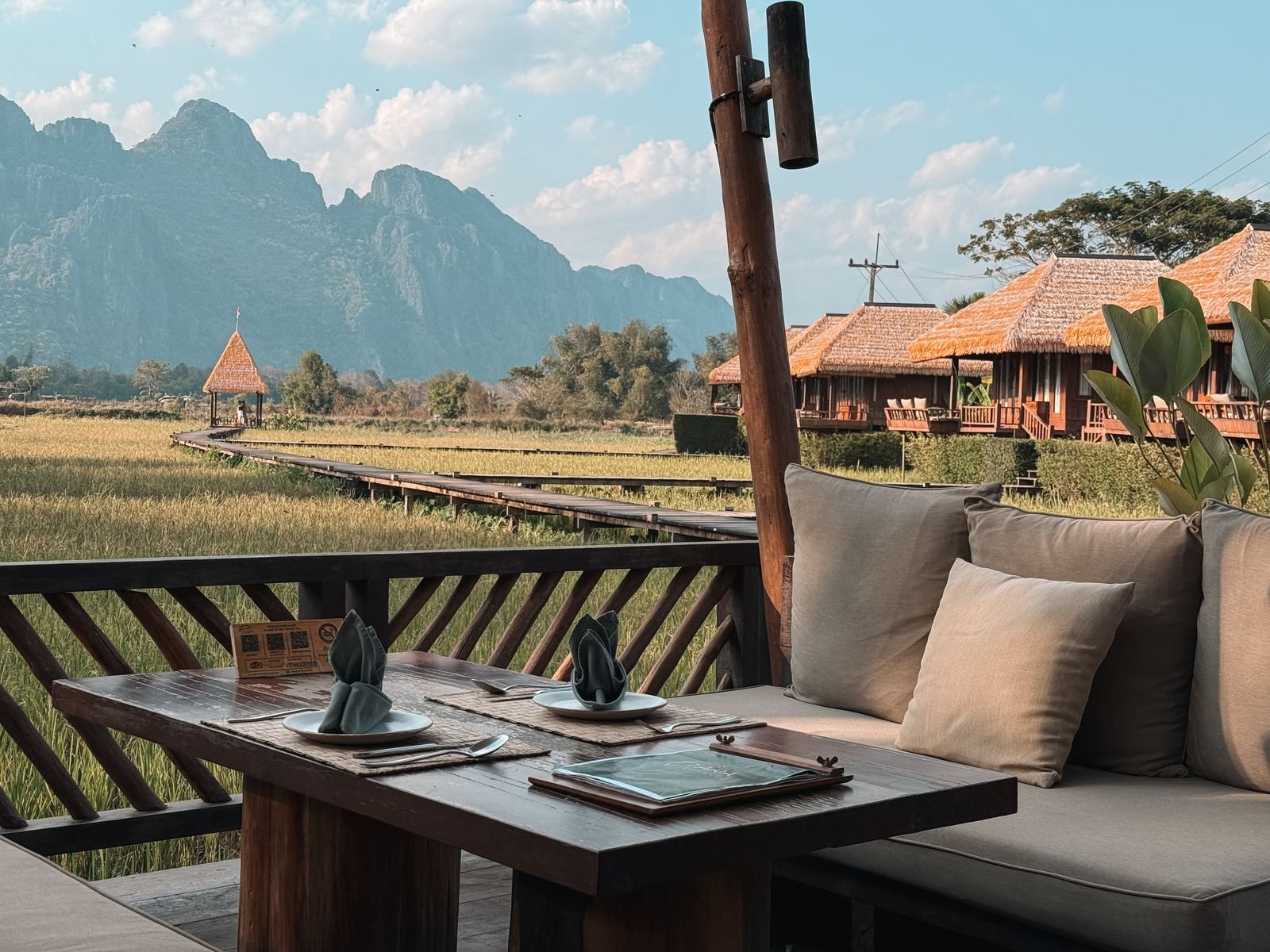 Restaurant · Rice Fields · Laos